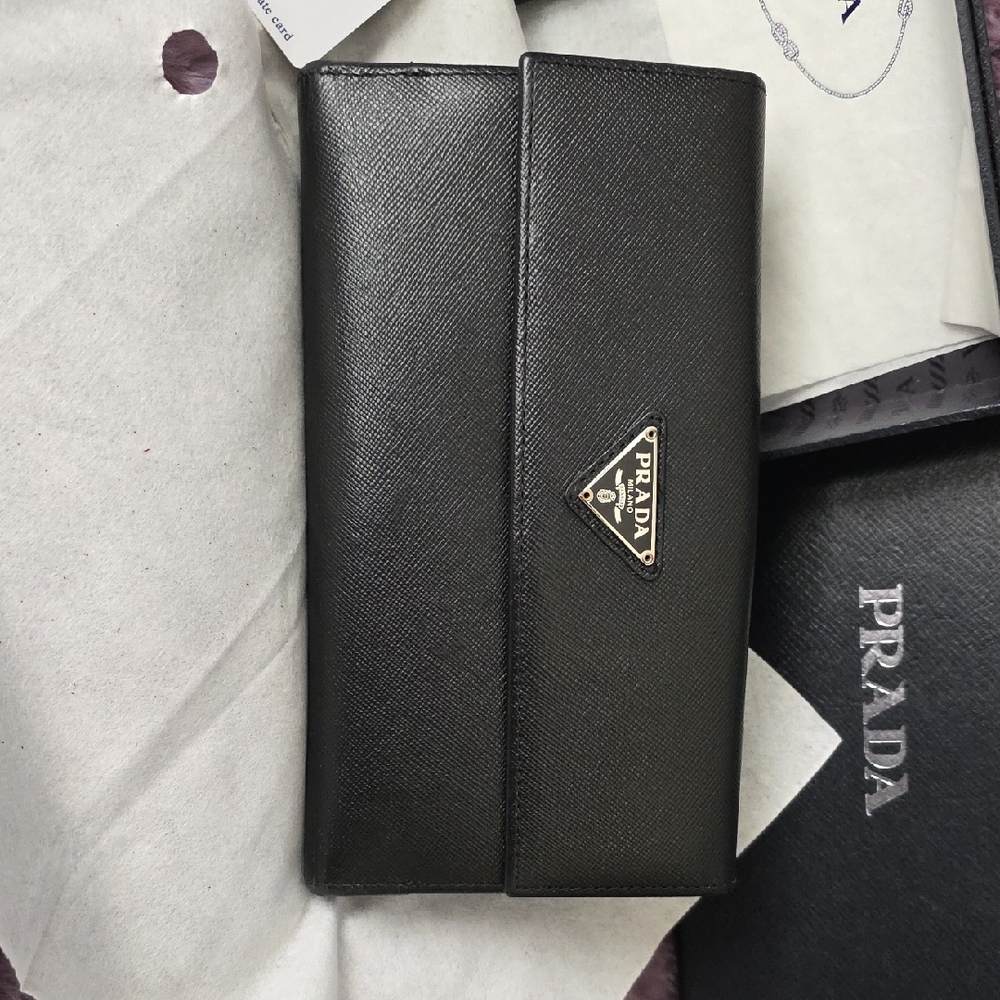 Prada Black Leather Long Wallet - Picture 2 of 11